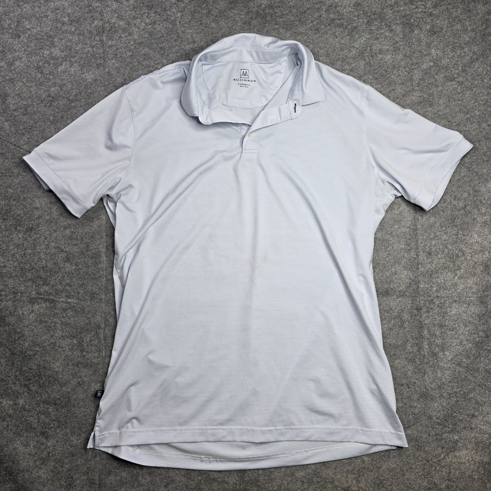 Mizzen Main XL Trim Fit Polo Shirt Blur White Striped Shirt Read‎